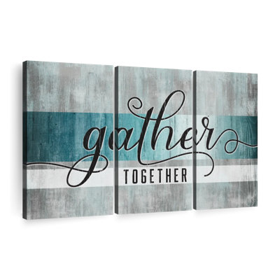 «Gather Together», ensemble de 3 typographie grunge sur toile par Faithinart