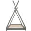 Plateforme de lit simple à structure triangulaire grise - composée de bois de pin robuste et d'un assemblage sans effort