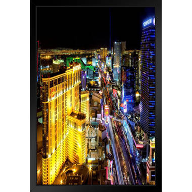 Eiffel tower on the Strip at night, Las vegas, Nevada, USA print