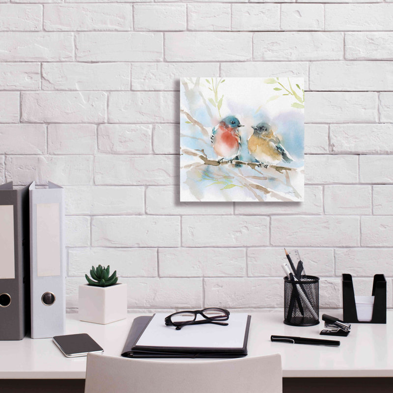 Art mural sur toile Epic Graffiti «Bluebird pair in Spring» par Katrina Giclee, H 12 po x l 12 po x P 0,75 po