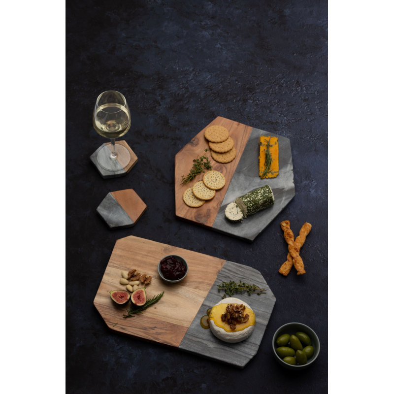 Elements Marble/Acacia Coasters