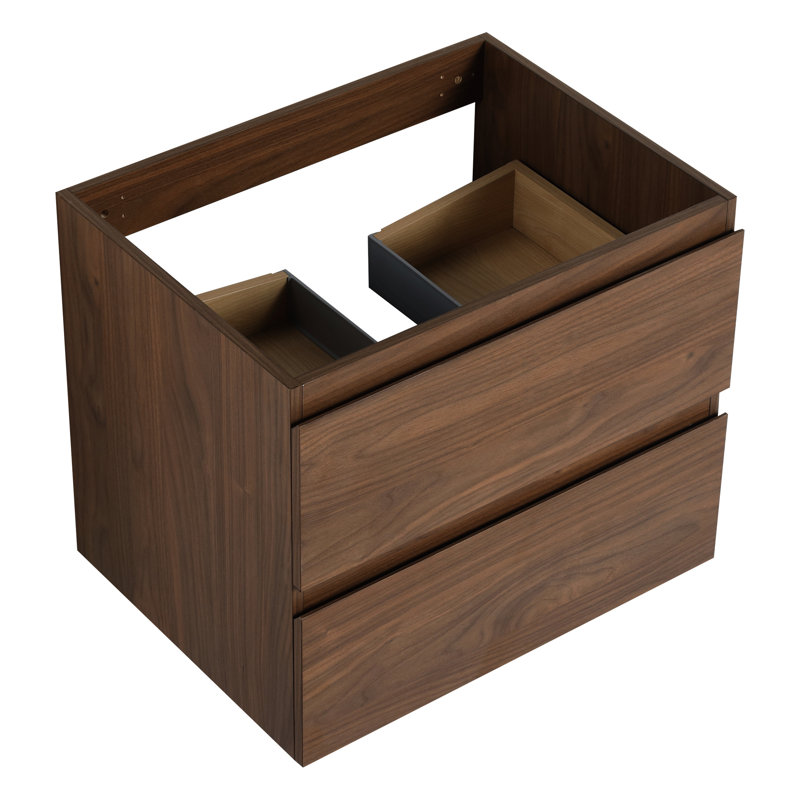 Meuble-lavabo de salle de bain avec lavabo en céramique et 2 tiroirs à fermeture silencieuse 24 24 po. Tiroirs souples, campagne Refresh. Style moderne, contreplaqué