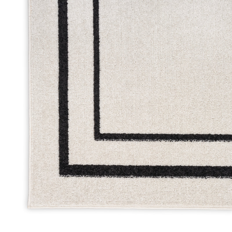Nourison Essentials Ivory Black Indoor/Outdoor Area Rug, Rectangle 8' x 10'