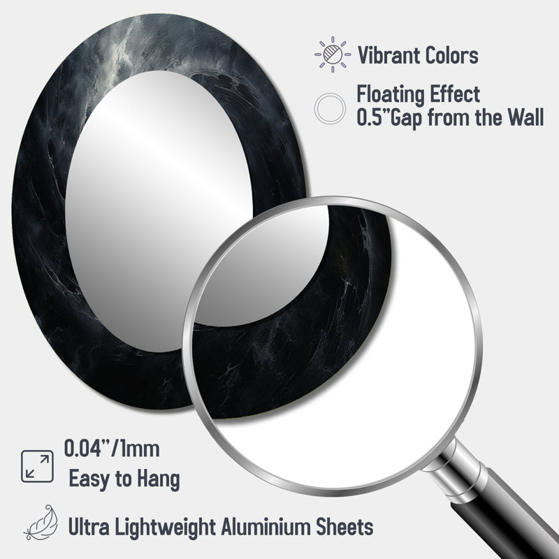 Miroir mural noir Hole Quiet Quasar - noir, 40 po x 30 po