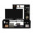 Storage Entertainment Center,Six External Shelves,Double Door Cabinet for TV´s up 37"