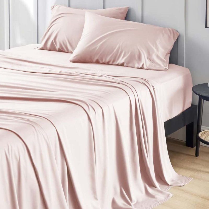 Rayon Duvet Cover Set, Pink