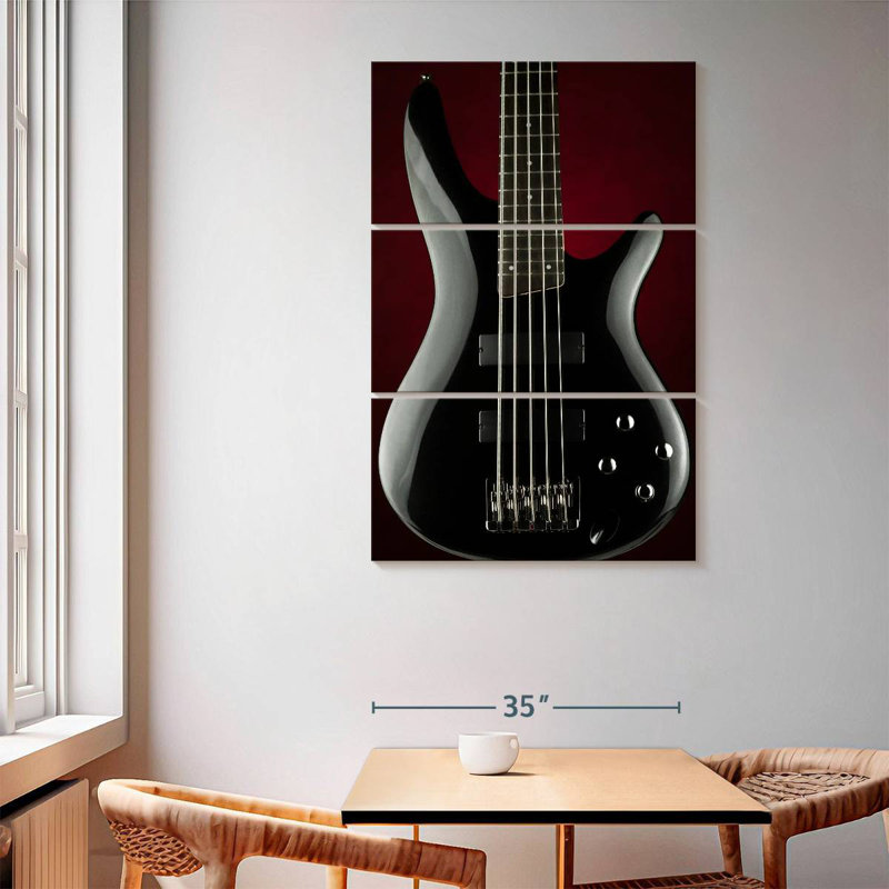 Abarca Black Electric Guitar, 65" H x 42" W