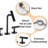Two Handles Widespread 8 Inch Bathroom Faucet Matte Black 3 Pieces Basin Faucets Lavatory Sink Faucet