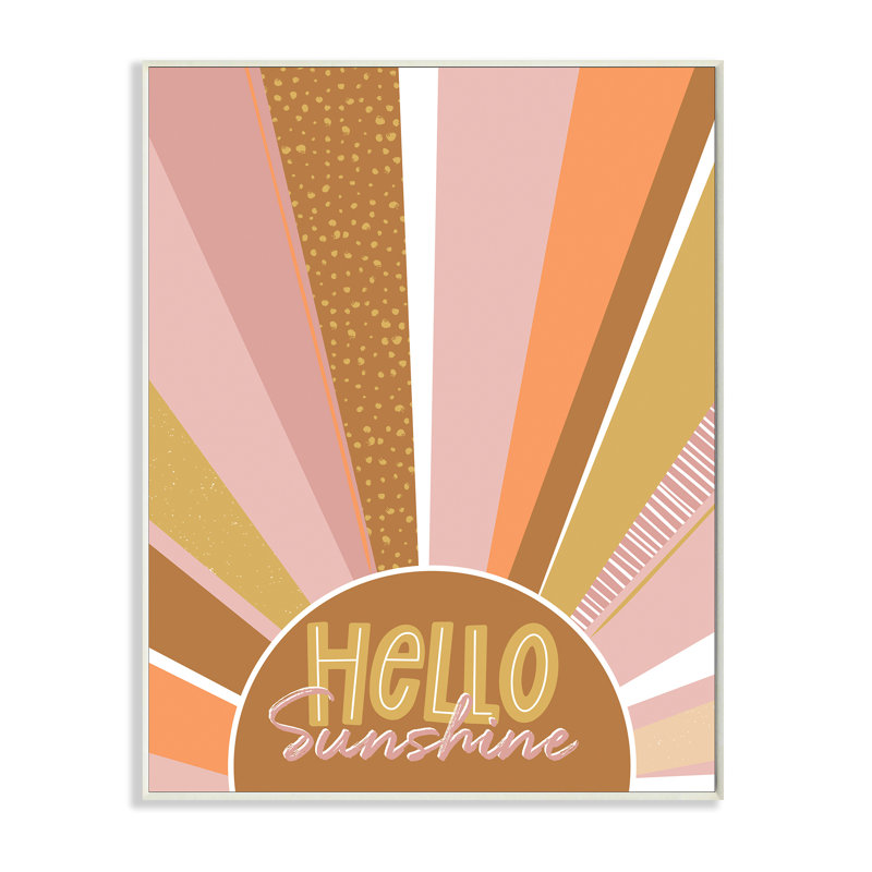 Rayons de soleil à motif Hello Hello, Bois, H 15 po x l 10 po x P 0,5 po