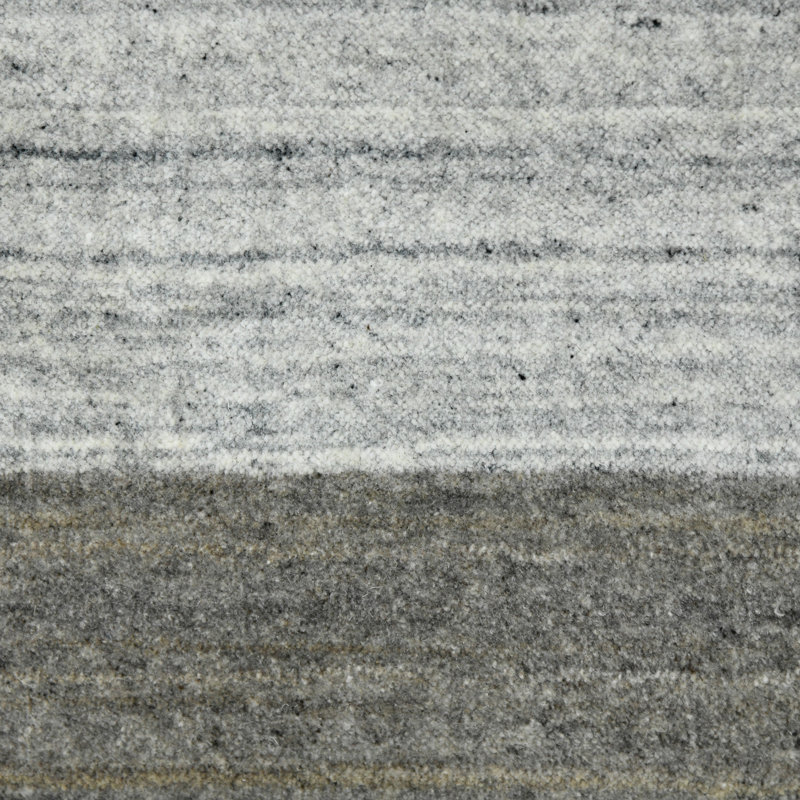 Ivory and Multi-Color Handmade Wool and Silk Area Rug
