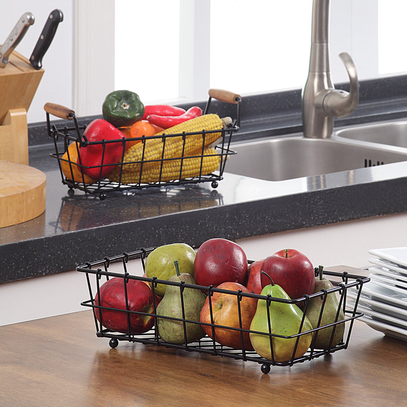 Panier à fruits en métal à 2 niveaux