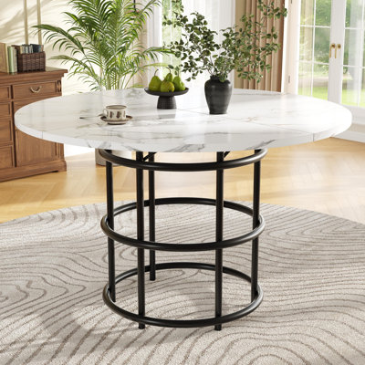 Round Metal Base Dining Table