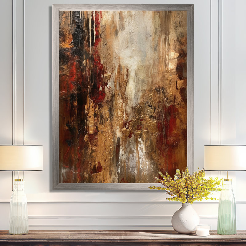 Révélations italiennes anciennes en or et rouge - reproduction d'art sur toile, H 32 po x l 24 po x P 1 po, Cadre doré simple