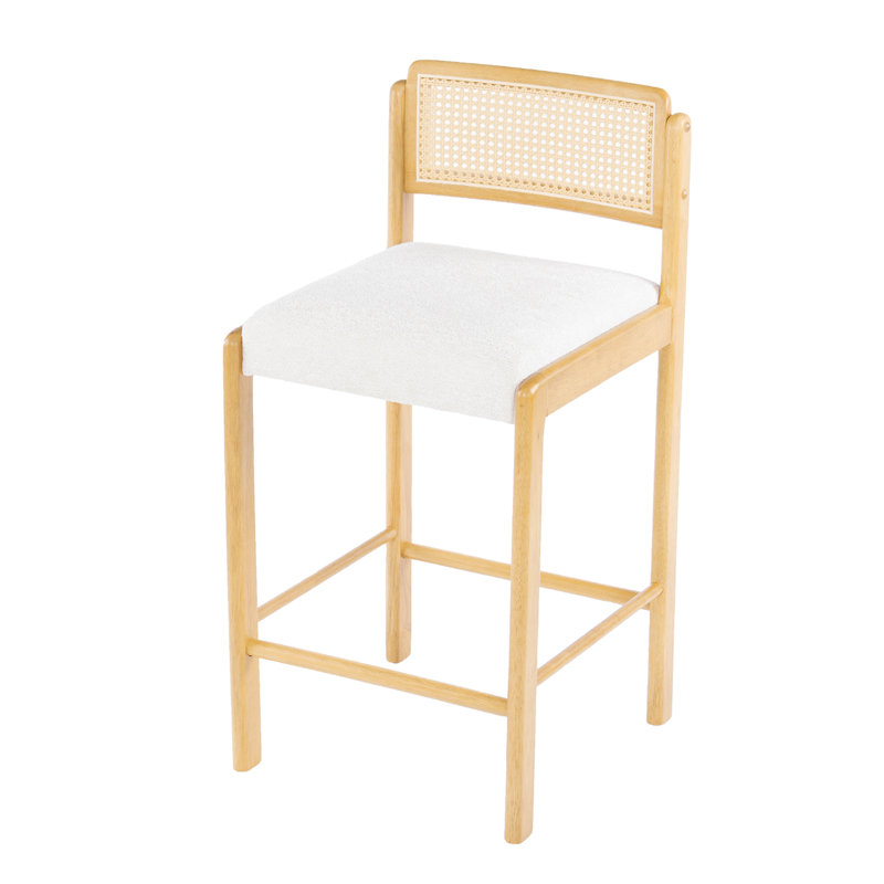 Solid Wood 26.5'' Counter Stool, Beige