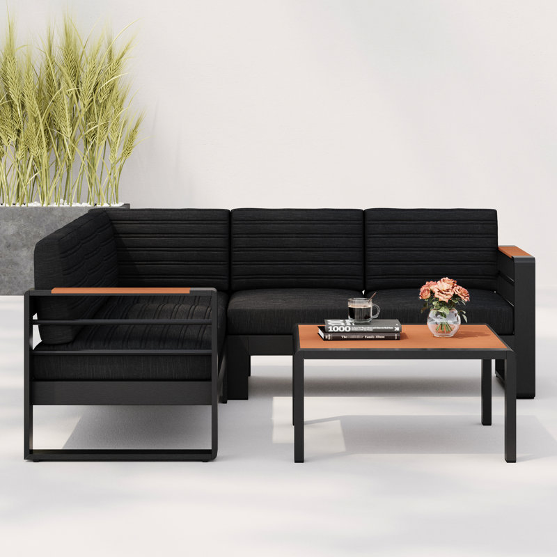 Table basse élégante en forme de V avec 2 cadres en aluminium