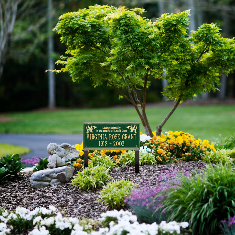 Wilmington 'Living Eternally' Memorial Plaque, Green/Gold, Yes