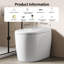 Toilette intelligente sans réservoir DeerValley avec nettoyage de microbulles - conception compacte d'une seule pièce, chasse d'eau automatique, siège chauffant et veilleuse