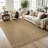 Boho UV-Resistant Woven Indoor/Outdoor Area Rug In Sand Beige-1391314917-1391314914