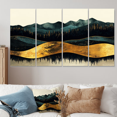 Minimal Forest And Peaks Slitude Horizon V - Forest Wall Art - Modern Wall Art Set