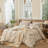 MooMee Striped Duvet Cover Set 100% Washed Cotton Linen Like Textured-111720998-105229475