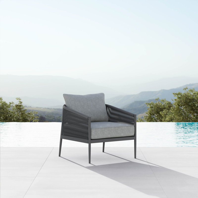 Catalina Patio Chair with Cushions, Ash Frame/Fog Cushion