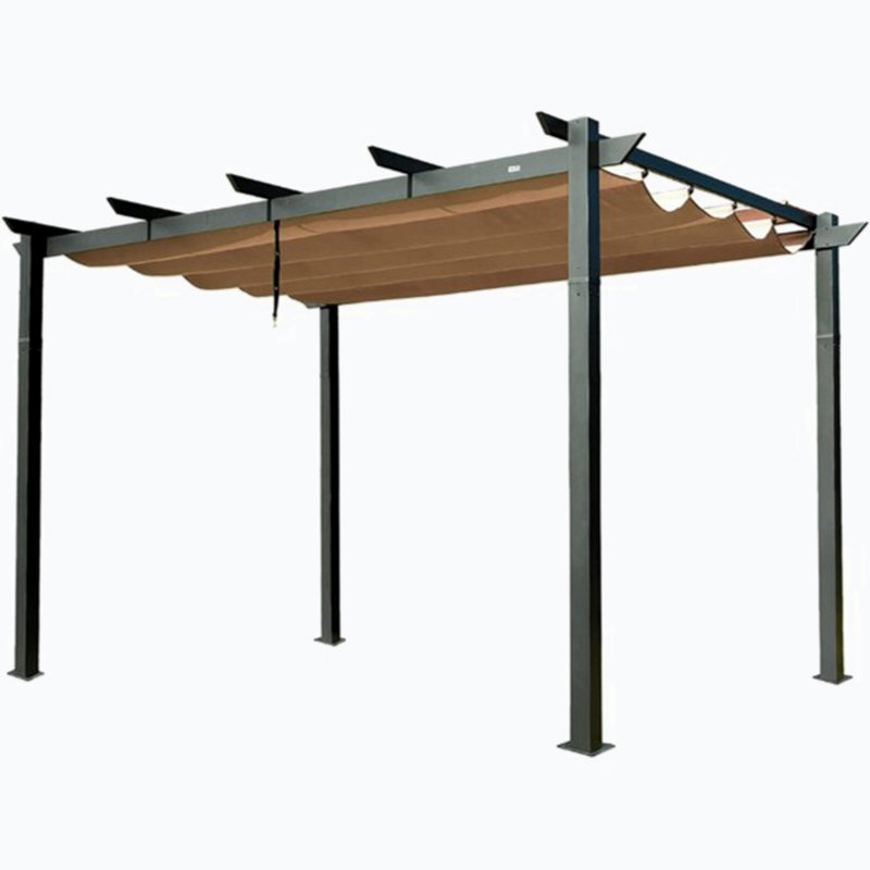 Aluminum Retractable Pergola with Sun Shade Canopy – Weather-Resistant Patio Gazebo for Backyard, Deck, or Garden | Powder-Coated Frame & UV-Blocking Fabric 