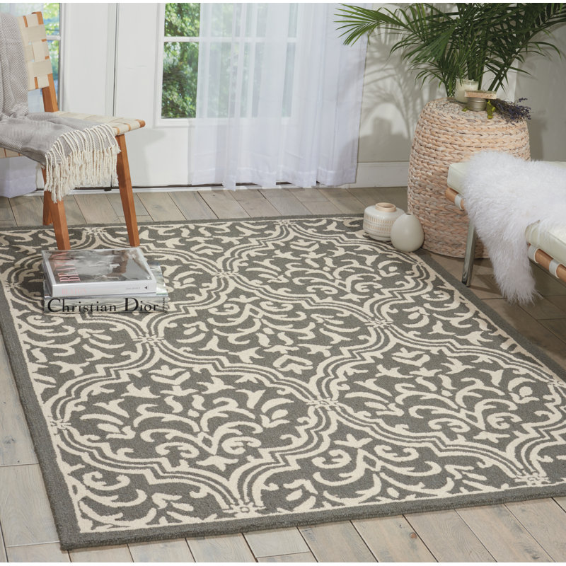 Aliyah Floral Wool Hand Woven Area Rug, Rectangle 152 x 213cm