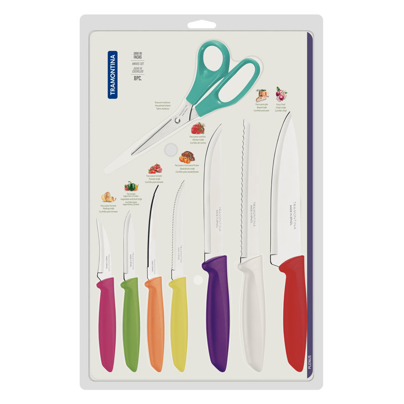 Tramontina Plenus 8 Piece Stainless Steel Assorted Knife Set