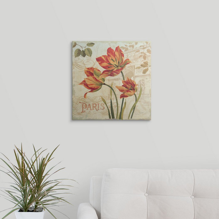 « ii » par lisa audit, impression European Flowers, H 35 po x l 35 po x P 1,5 po, Toile