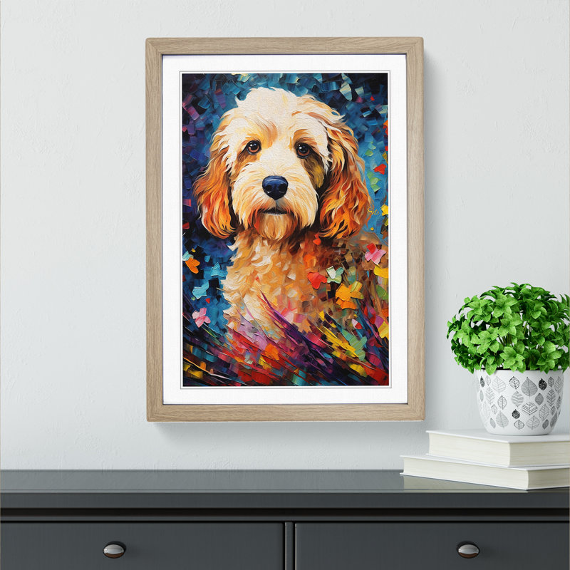 Single Picture Frame Print on Wood, Oak Framed, 46cm H x 34cm W