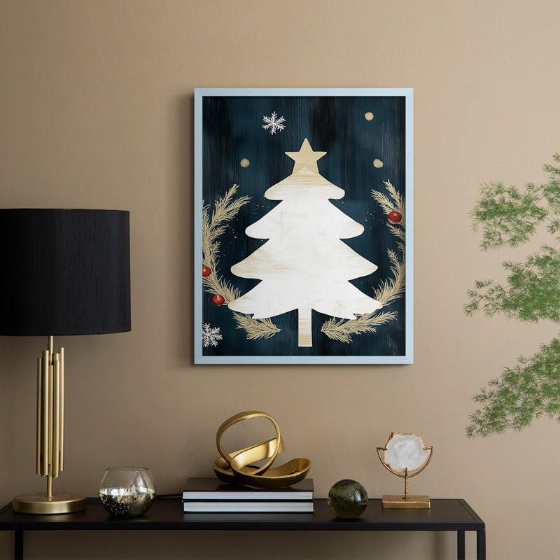 Reproduction encadrée - bois massif, H 11 po x l 9 po, Bleu