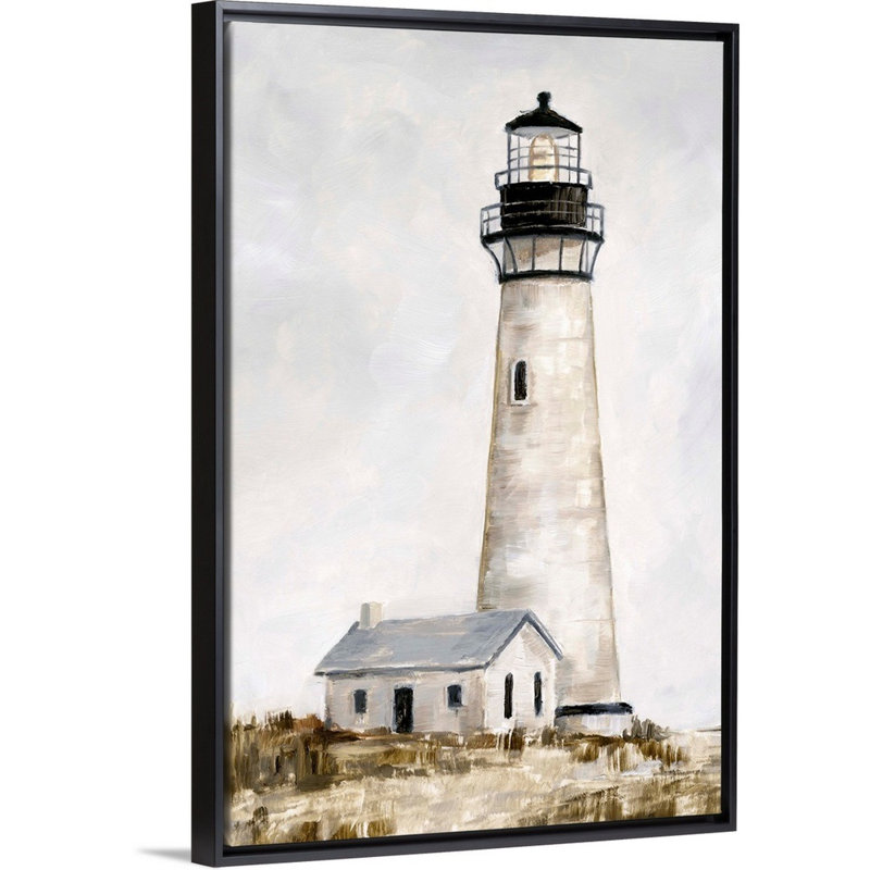«Rustic Lighthouse II» par Ethan Harper, reproduction d'art graphique sur toile, Cadre flottant noir