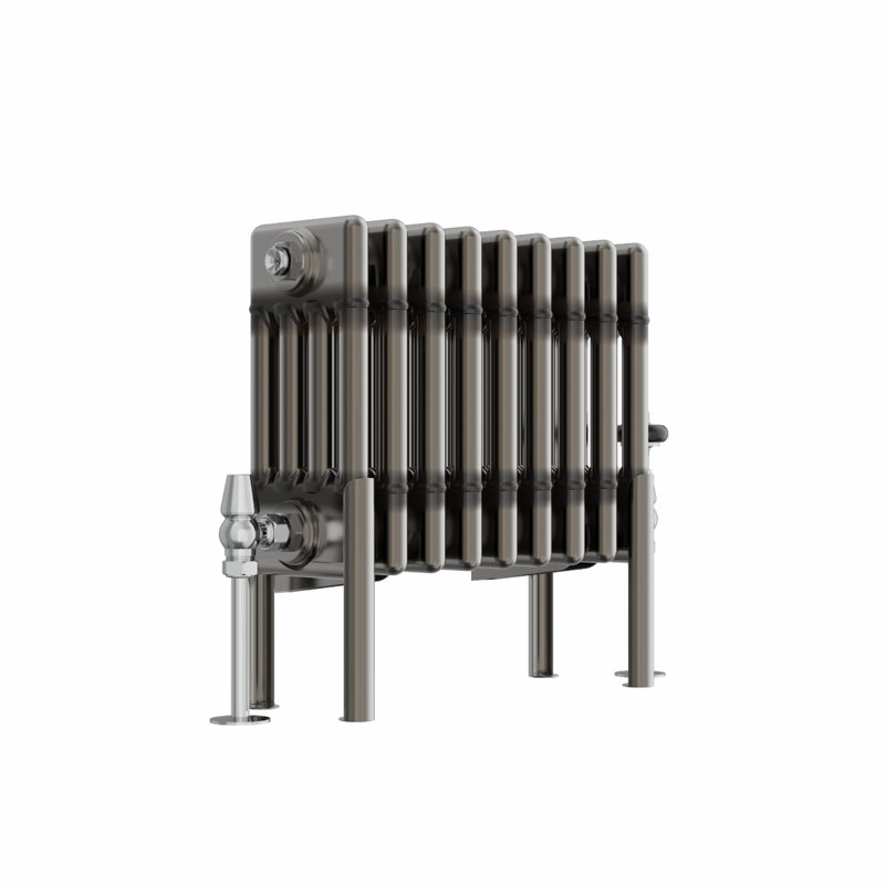 Dow Horizontal Traditional 3 Column Radiator Raw Metal, 30cm H x 42.5cm W x 14cm D