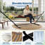 Double Hammock with Stand, 204KG Capacity Heavy Duty Hammock with Quilted Net, Detachable Pillow & Storage Bag, Portable for Patio, Pool, Garden and Camping-1764444214-1764444216
