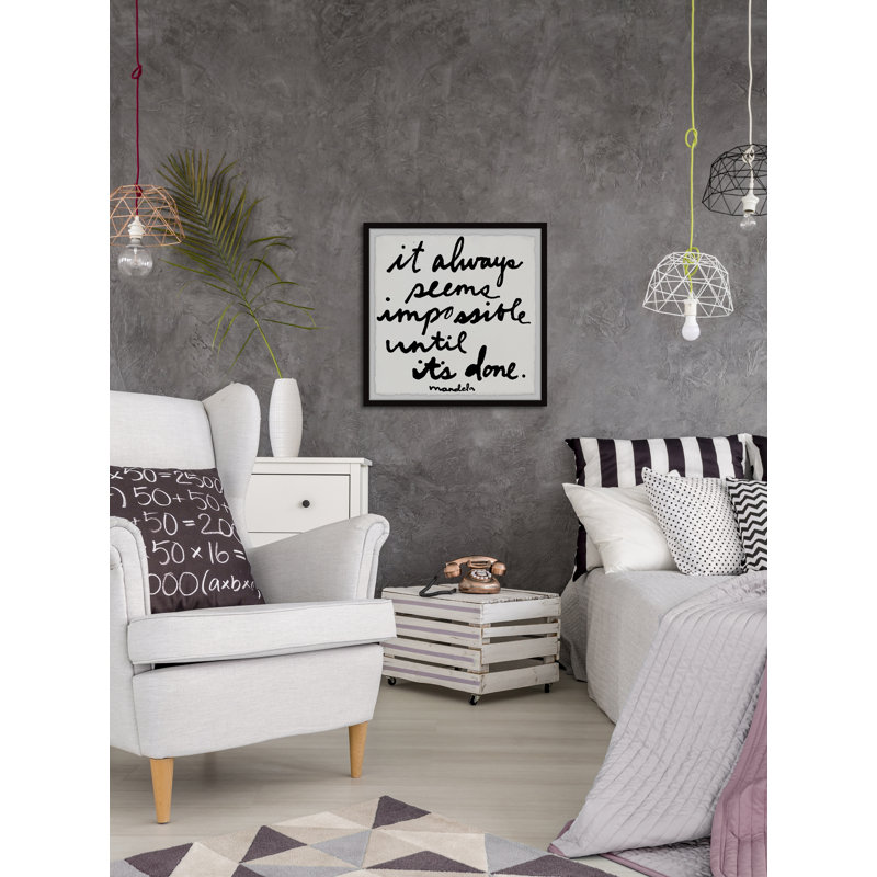 «It Always Seems Impossible till It» par Jen Lee - reproduction de cadre photo, H 18 po x l 18 po x P 1,5 po