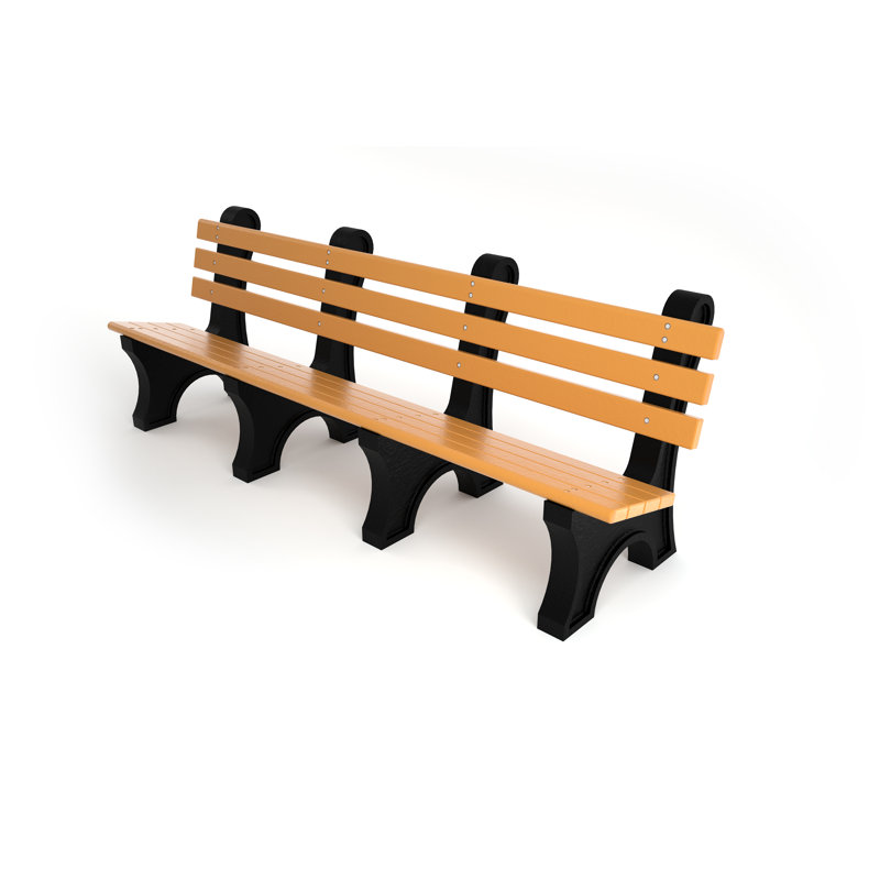 Banc de parc en plastique recyclé Wetzel, Aucune, 8', Cèdre