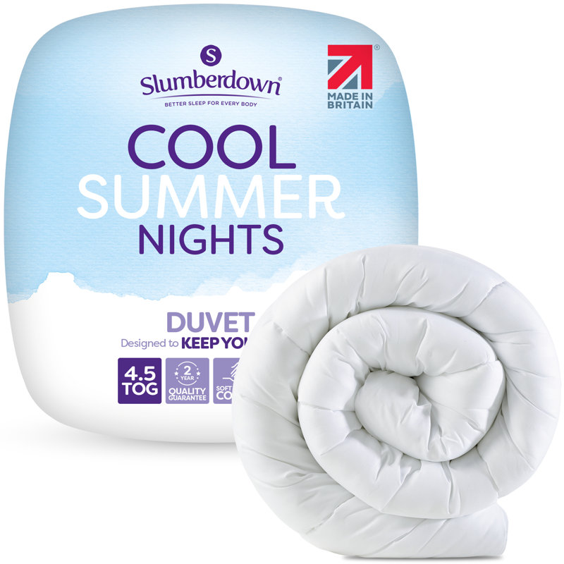 Cool Summer Nights Duvet 4.5 Tog Lightweight Cooler Quilt Machine Washable, Double