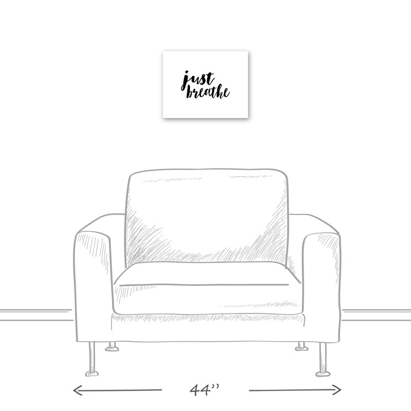 «Just Breath», reproduction d'art textuel sur toile, H 11 po x l 14 po x P 1,25 po, Toile tendue