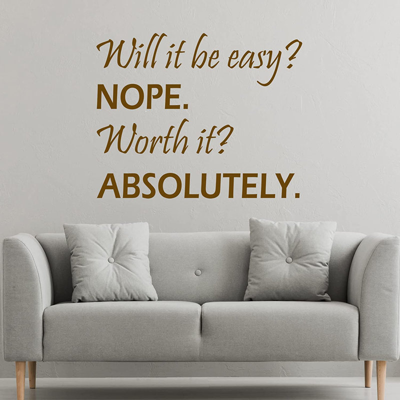 Text & Numbers Non-Wall Damaging Wall Decals, Brown, 16" H x 20" W