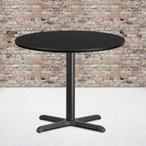 Carrus Round Laminate Dining Table Top with X-Shaped Base. only top. incomplete. .