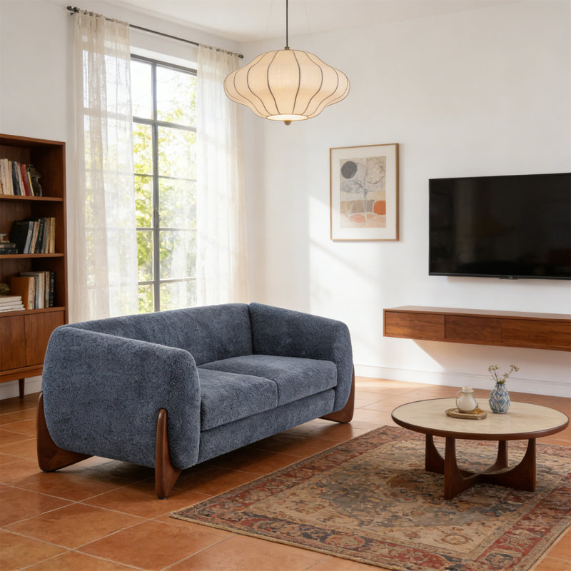 Causeuse Boucle (bleu marine), Marine