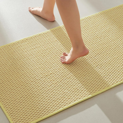 Bathroom Rugs Non Slip Washable, Super Absorbent Thin Bath Mat Small Quick Dry Low Pile Bathroom Rug, Black 24"x36"