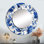 Motif victorien majestueux à volutes de cobalt - miroir unique floral, grand miroir mural Cottage, impression d'art en métal