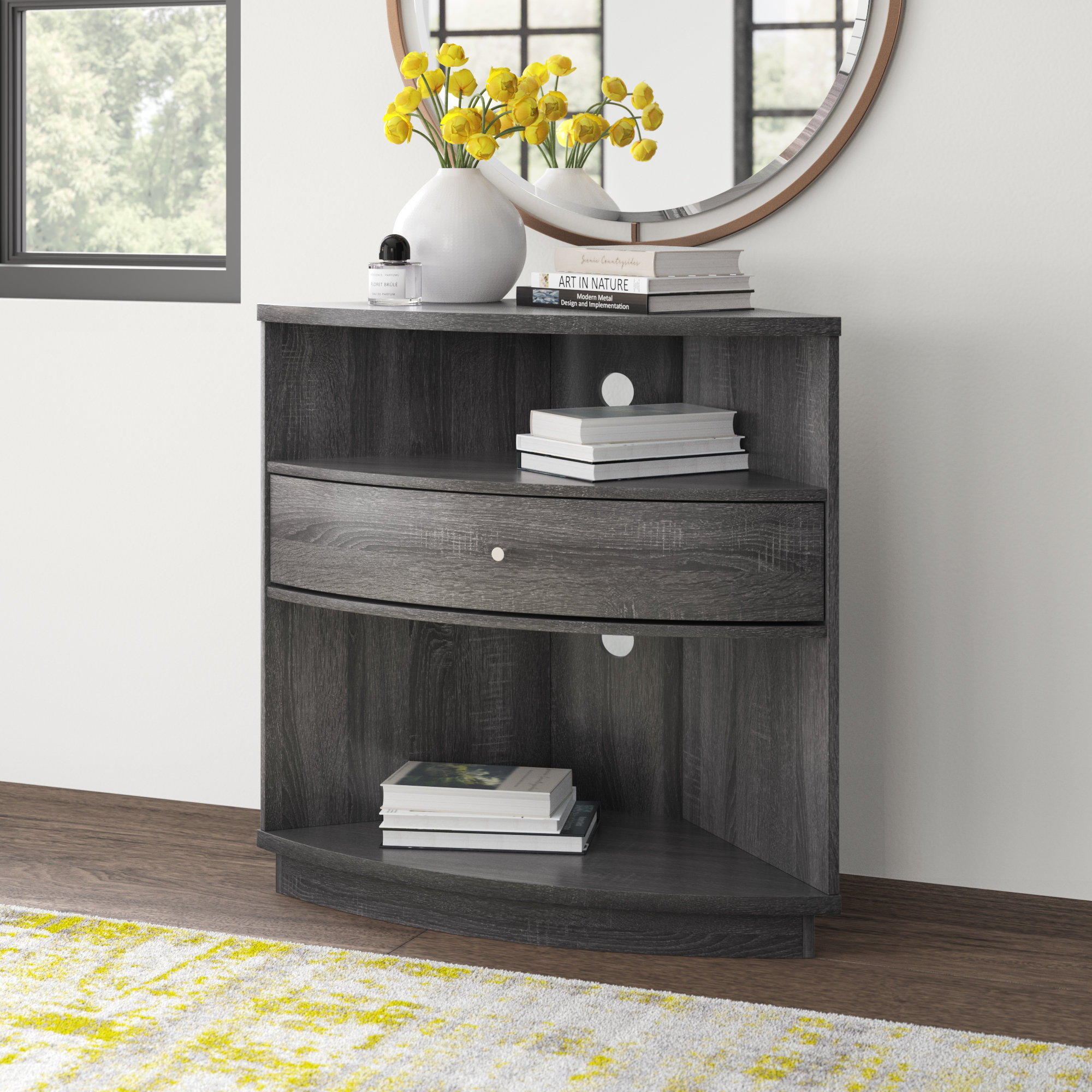 Wade Logan® Hatchett 1 - Drawer Corner Accent Chest & Reviews | Wayfair