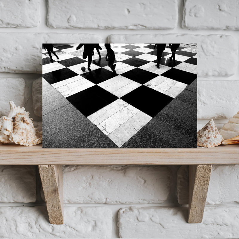 Art mural abstrait contemporain Chess, H 18 po x l 12 po