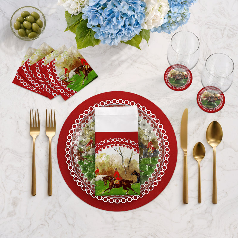 English Hunting Placemat, Red
