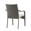 De 4 chaises empilables en PE gris, structure en fer et coussins d'eau pour un patio extérieur de style confort