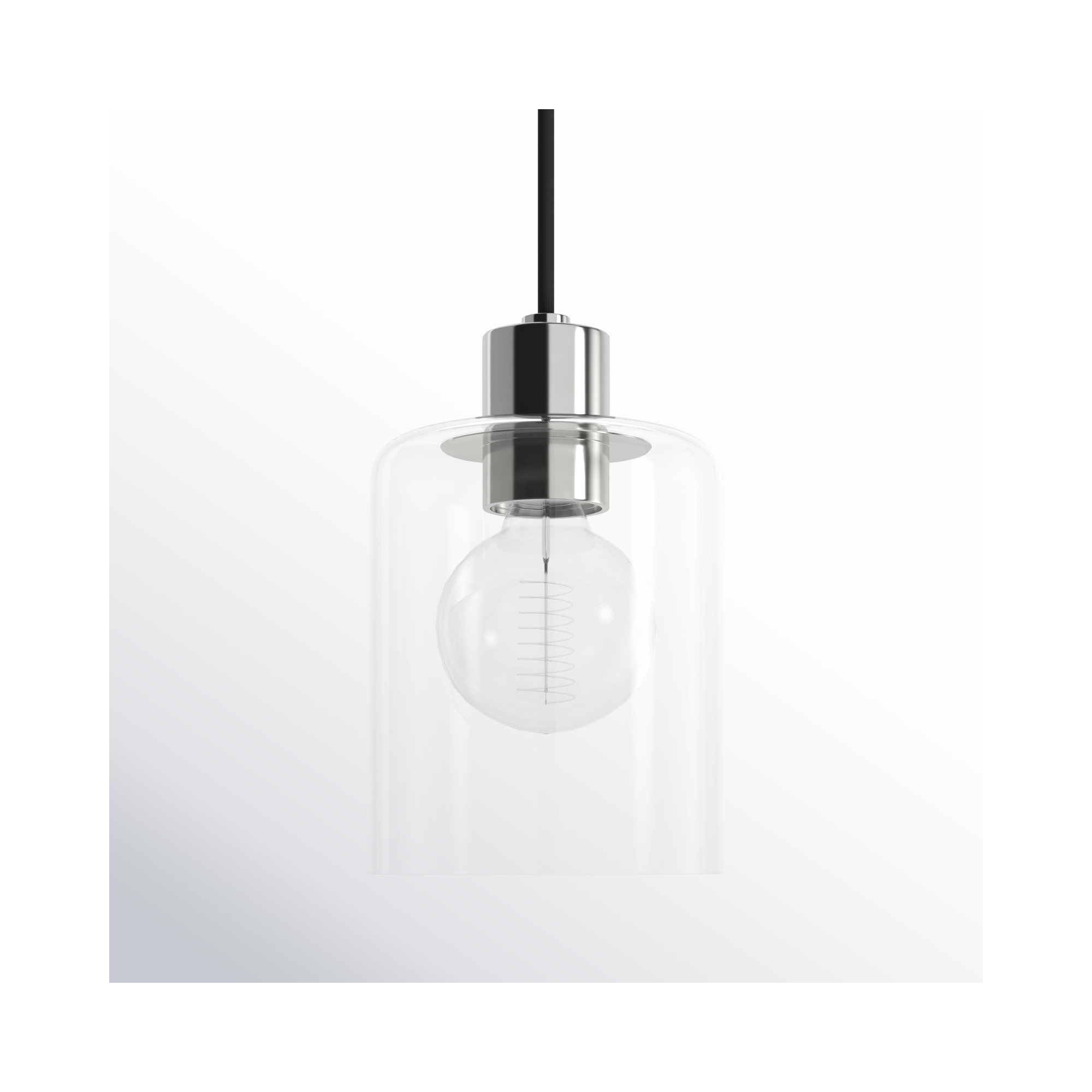 Alvy Single Light Glass Dimmable Pendant, Polished Nickel