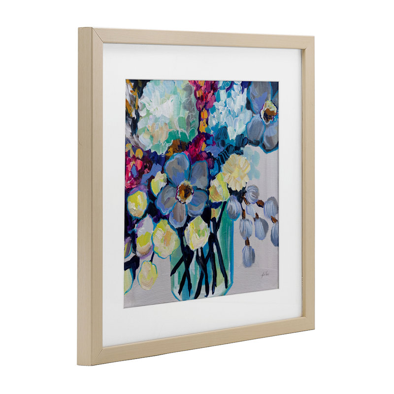 «Affectionate Flower Bouquet», reproduction sous verre encadrée, design par Jeanette Vertentes, H 13 po x l 13 po