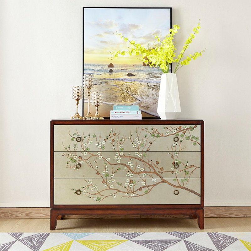 Modern Simple Painted Birch Entrance Cabinet Accent Chest
